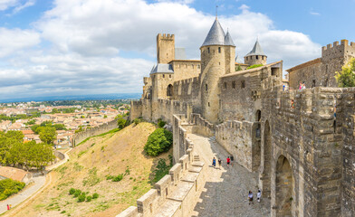 Carcassonne castle, France - obrazy, fototapety, plakaty