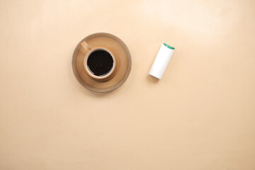 artificial sweetener container on table 