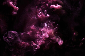 Purple dark abstract background, luxury colored smoke, acrylic paint underwater explosion, cosmic swirling ink
