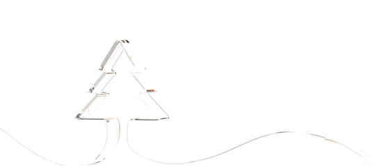 Minimalistic style christmas tree 3d