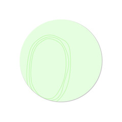 Circle green sticky note with soft shadow