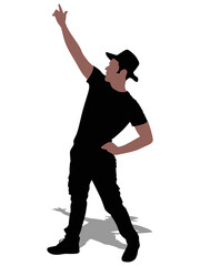 Man dancing silhouette