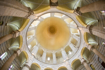 Interior of the Baptistry in Pisa.