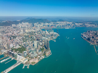 Top view of Hong Kong city