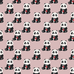 Obraz premium seamless pattern with cute panda, pandas pattern