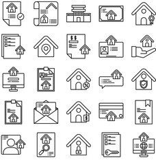 property icon set and residential marketing development