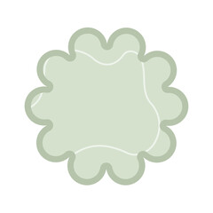 Flower green sticky note with border