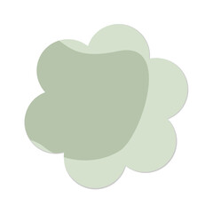 Flower green sticky note with soft shadow