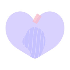 Heart purple sticky note with tape