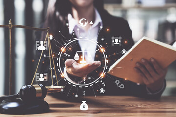 Lawyer business woman working in office workplace for consultant lawyer concept