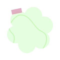 Flower green sticky note with tape