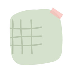 Hand drawn square green sticky note with tape