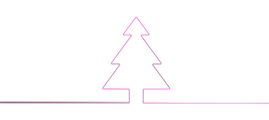 Christmas Tree in One line Drawing Style