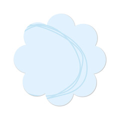 Flower blue sticky note with soft shadow