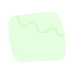 Hand drawn square green sticky note with dashed line border