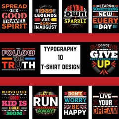 Naklejka premium Typography T-shirt Bundle Design