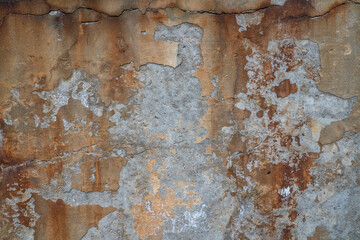 texture of old gray and rusty grunge concrete wall for urban background