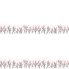 Winter pattern white snow trees, berries, cold, frost,Christmas is near
