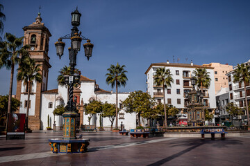 Typical square in an Andalusian city in the south of Spain