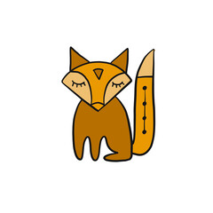 Funny fox. Cute scandinavian style isolated on white background for your design