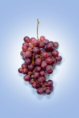 overhead view of fresh red grapes bunch