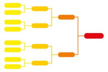 Tournament bracket template. Color championship game schedule