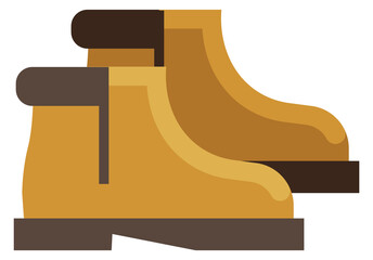 Pair of boots icon. Seasonal shoes. Human footwear