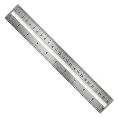 Measure ruler. Realistic metal tool. Education equipment