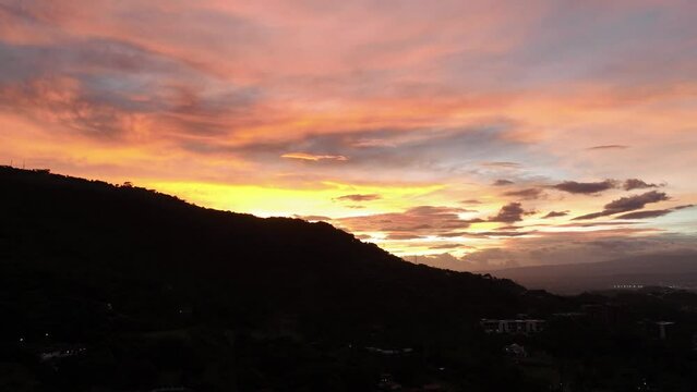 Sunrise over San Jose Costa Rica from Escazu