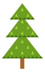 Decorative evegreen tree. Fir or pine plant icon