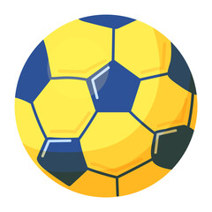 Football ball for playing soccer. Icon in cartoon style