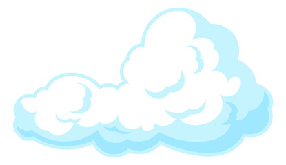 Fototapeta premium Cartoon cloud icon. Weather symbol. Sky element