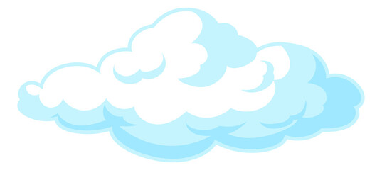 Cloud icon in cartoon style. Round soft shape