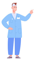 Doctor with head mirror. Physician character. Health diagnostic person