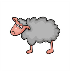 cartoon colored sheep, ram vector