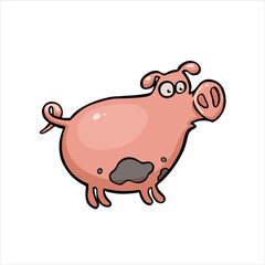 cartoon colored pig piglet vector
