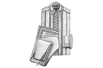 Victorian era men's underwear – Nightgown and Underpants for men - Vintage Illustration