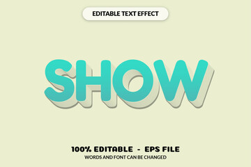 Editable text effect words and font can be changed