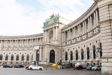 Fototapeta na wymiar Vienna, Austria. Famous Hofburg Palace with Heldenplatz in Wien, austrian capital city.