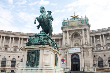 Vienna, Austria. Famous Hofburg Palace with Heldenplatz in Wien, austrian capital city.