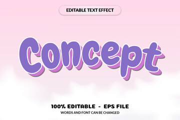Editable text effect words and font can be changed