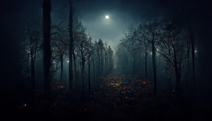 Fototapeta premium Forest at night