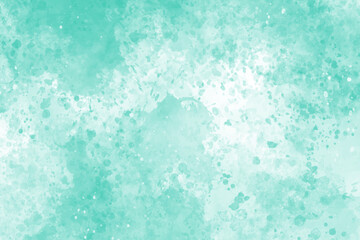 Mint abstract watercolor texture background. Green watercolour brush splash pattern. Pastel color background in paper art style. Vector turquoise illustration design