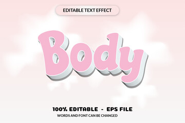 Editable text effect words and font can be changed