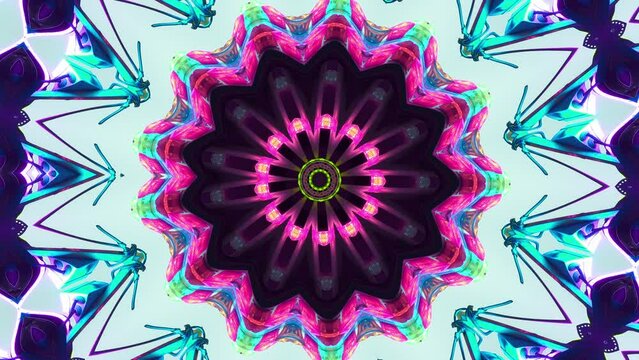 abstract kaleidoscope sequence patterns. looped motion graphics background