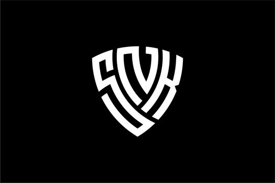 SNK creative letter shield logo design vector icon illustration