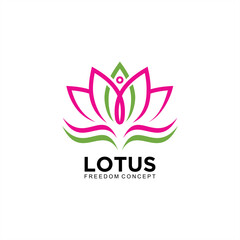 Lotus logo design with freedom concept