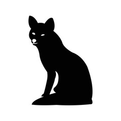 Wild animal fox vixen icon | Black Vector illustration |
