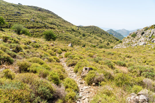Landscape along the Carian Trail on the Bozburun peninsula in Mugla, Turkey.