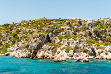 Mediterranean coastline Kekova region of Antalya province of Turkey